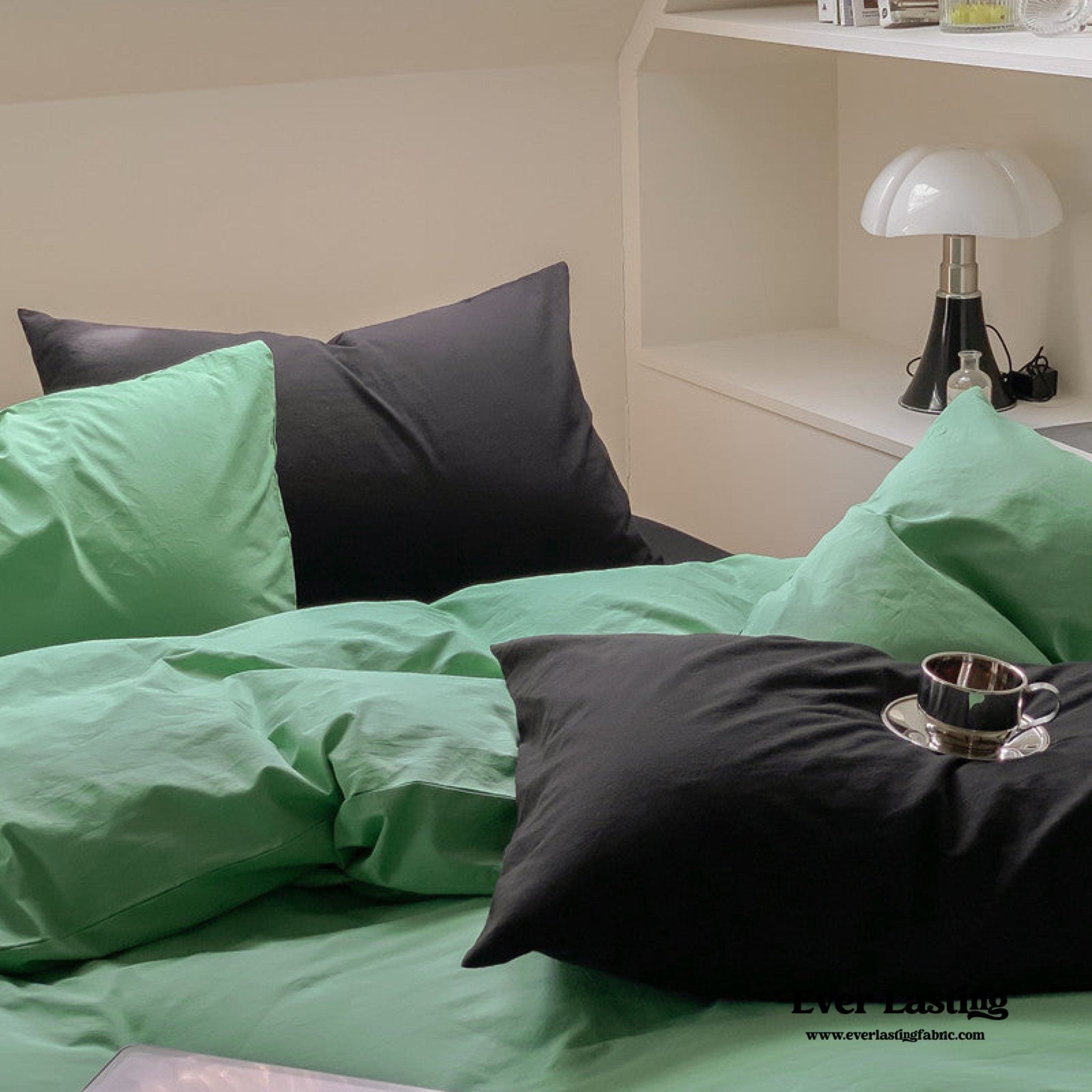 Mixed Color Maximalist Bedding Set / Green + Pink