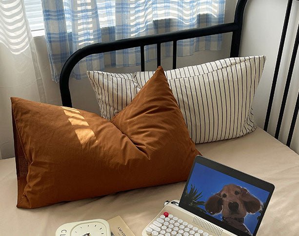 Mixed Gingham Striped Bedding Set / Black