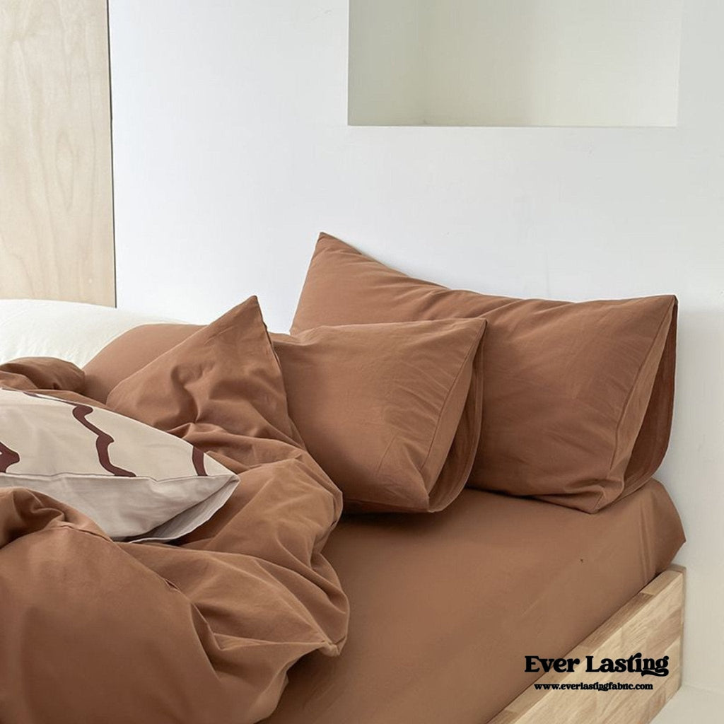 Modern Washed Cotton Bedding Set / Black
