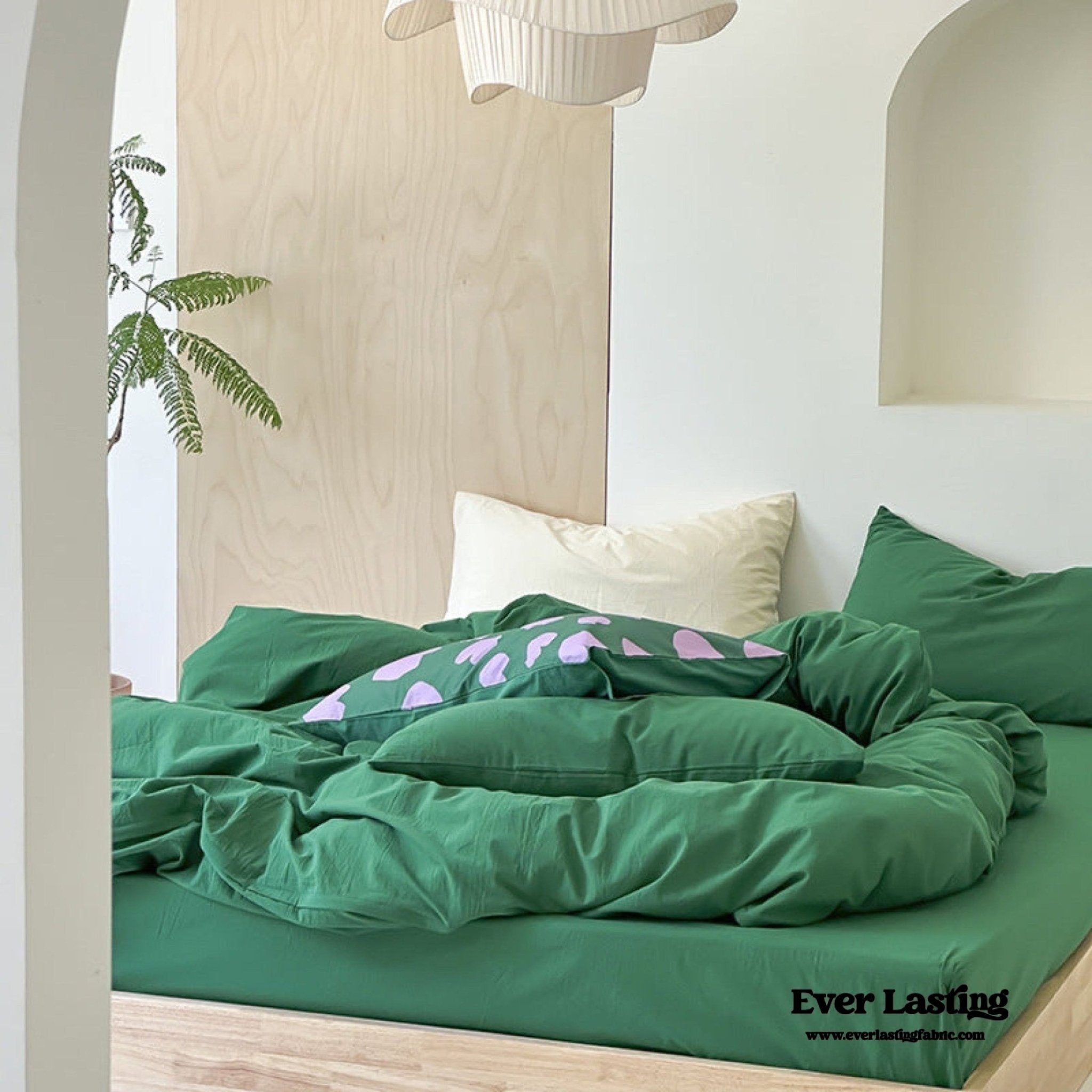 Modern Washed Cotton Bedding Set / Black