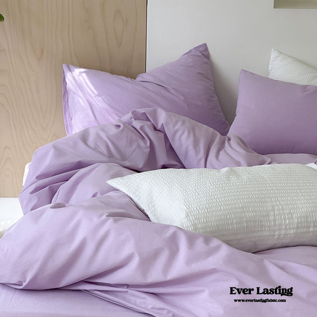Modern Washed Cotton Bedding Set / Blue