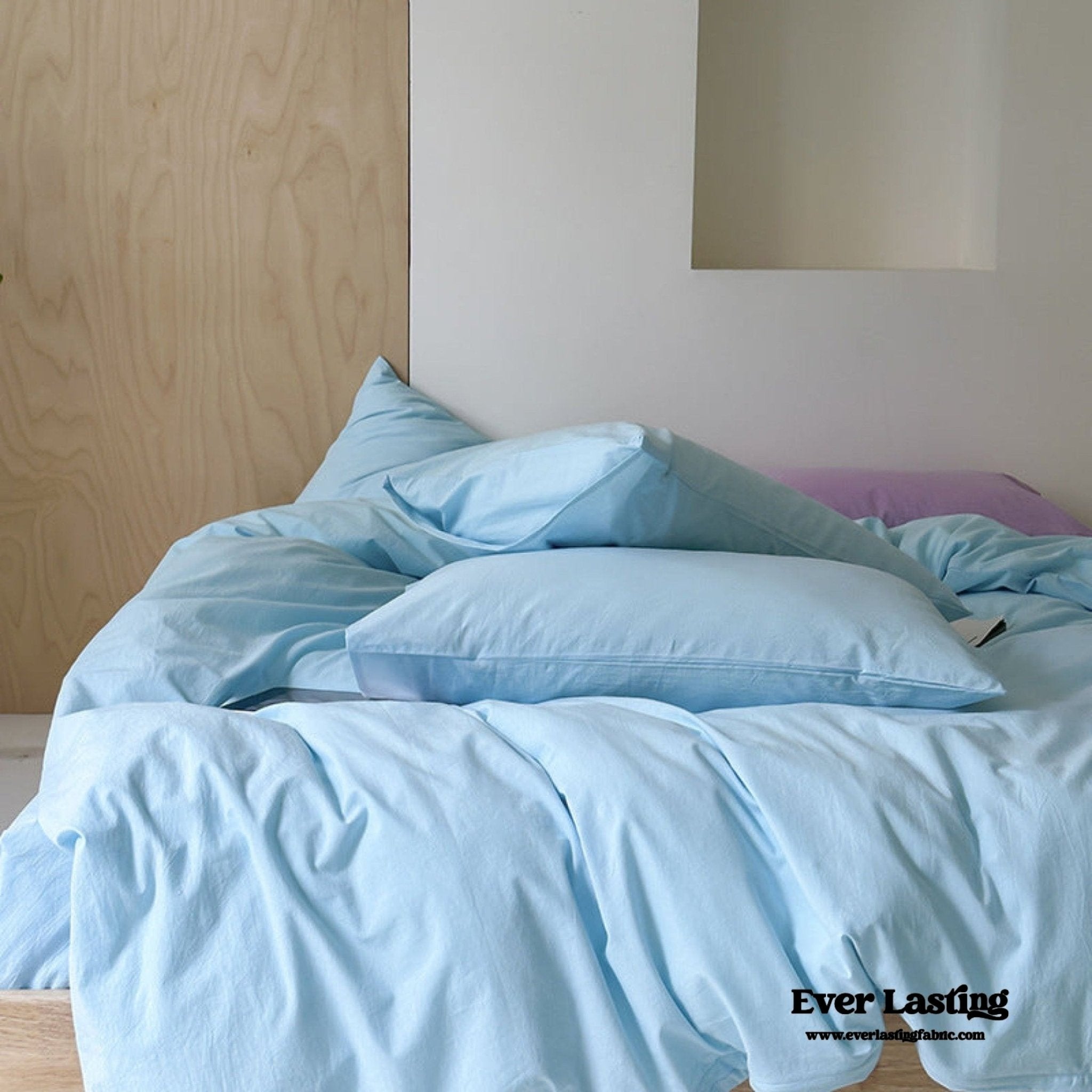 Modern Washed Cotton Bedding Set / Maple Red