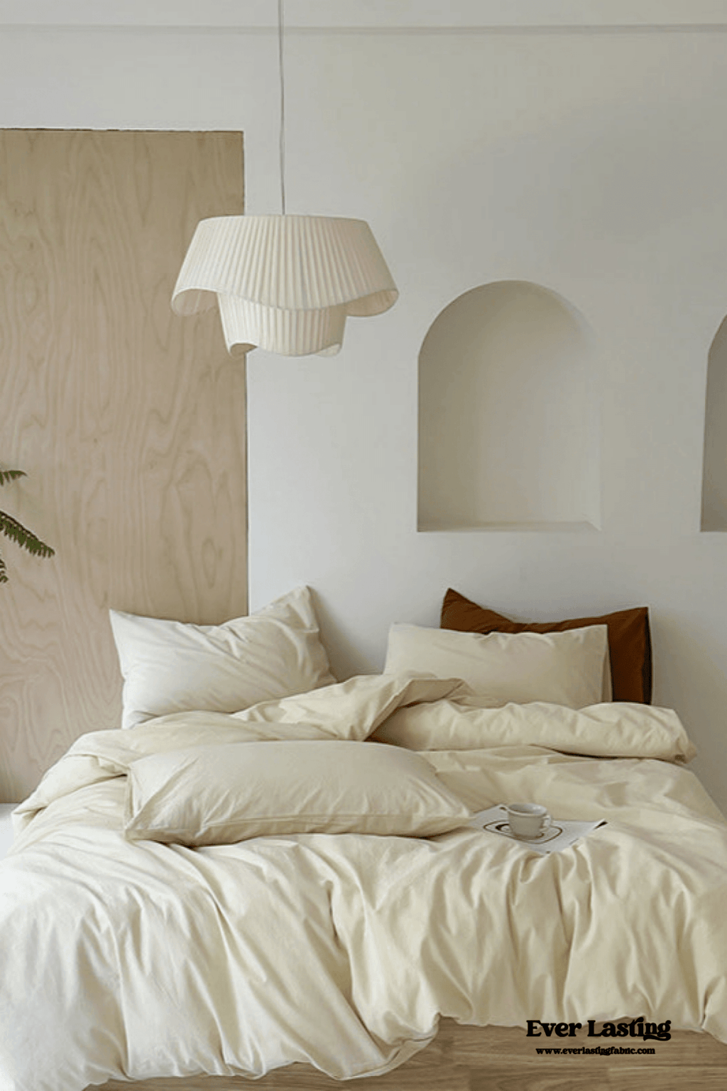 Modern Washed Cotton Bedding Set / Maple Red