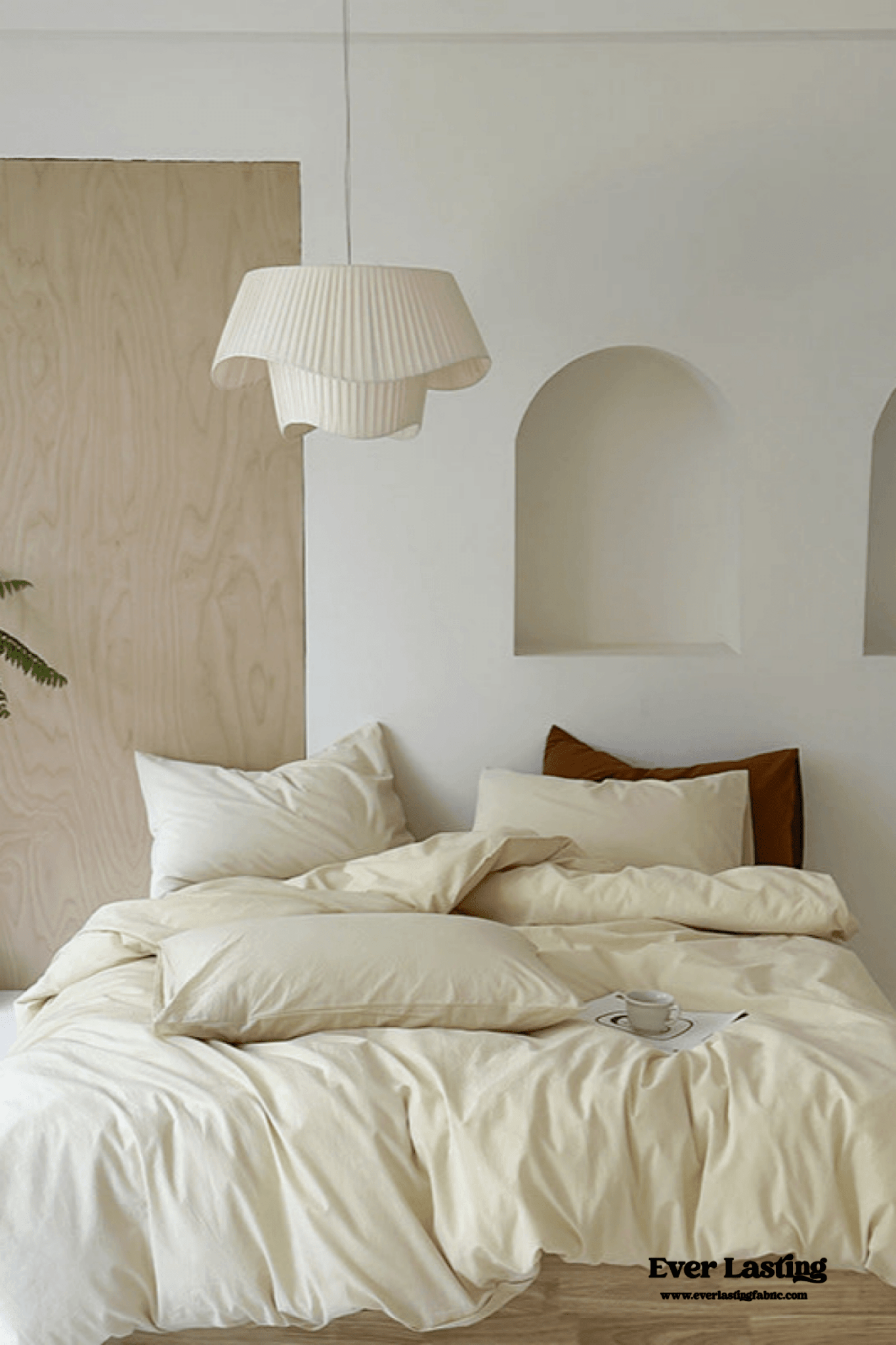 Modern Washed Cotton Bedding Set / Maple Red