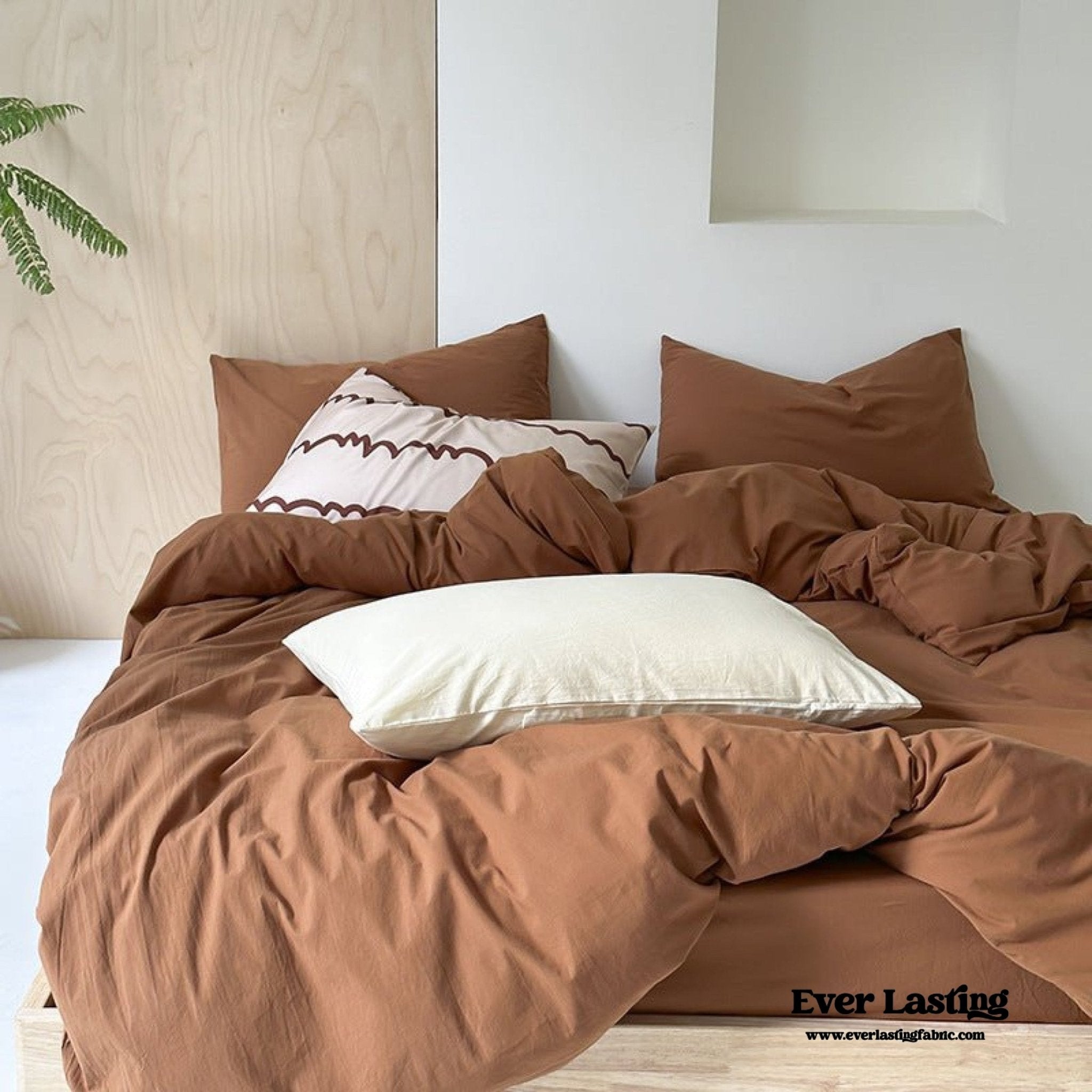 Modern Washed Cotton Bedding Set / Purple