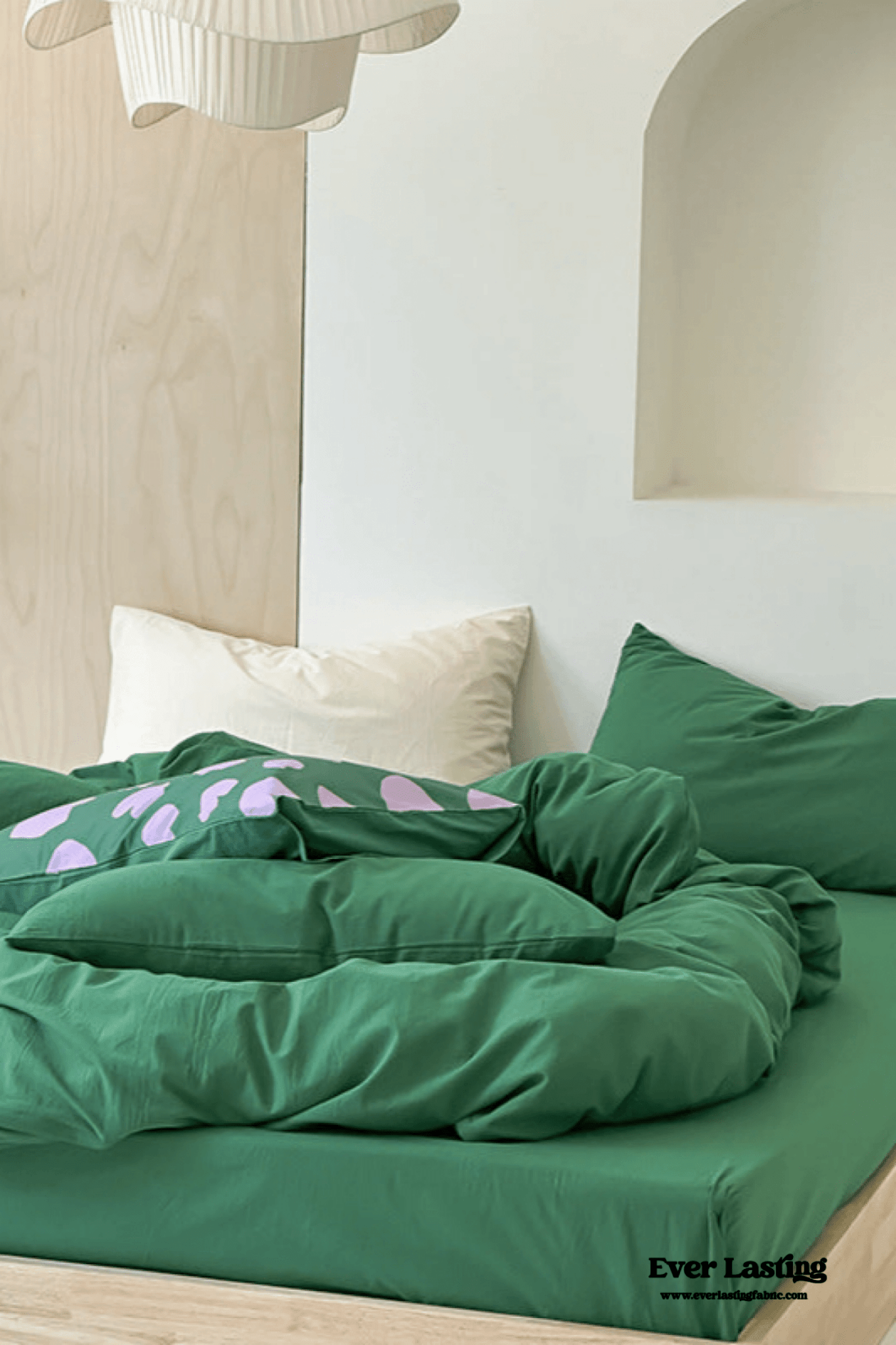 Modern Washed Cotton Bedding Set / Purple