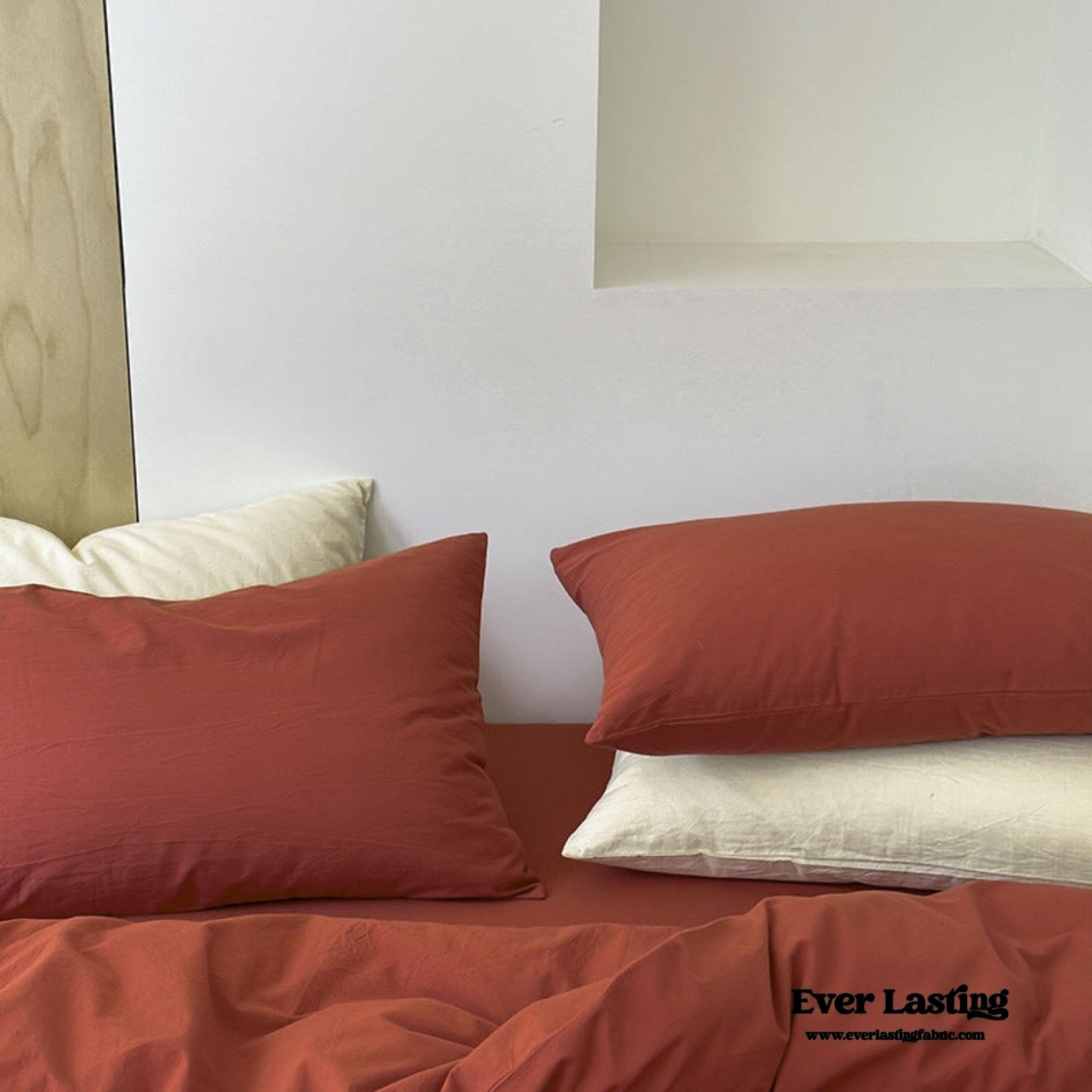 Modern Washed Cotton Bedding Set / Purple