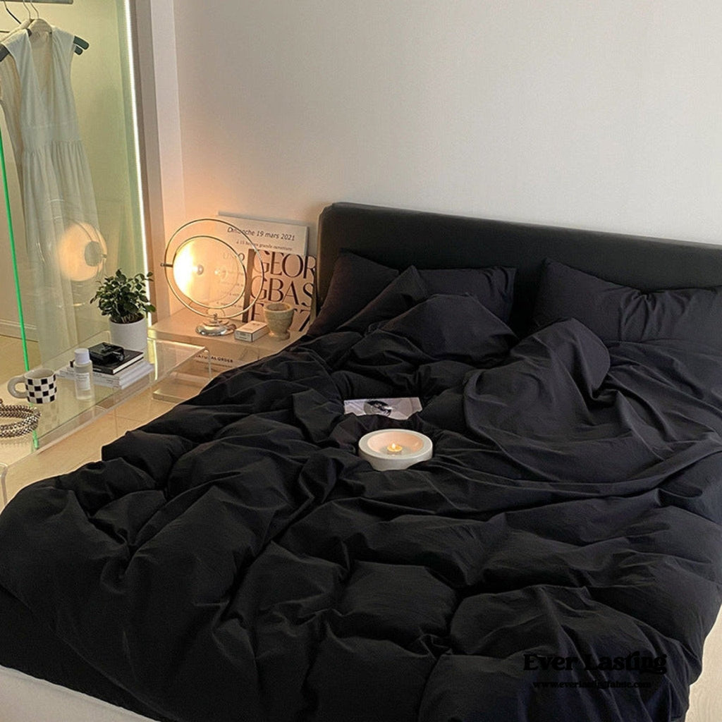 Modern Washed Cotton Bedding Set / Purple