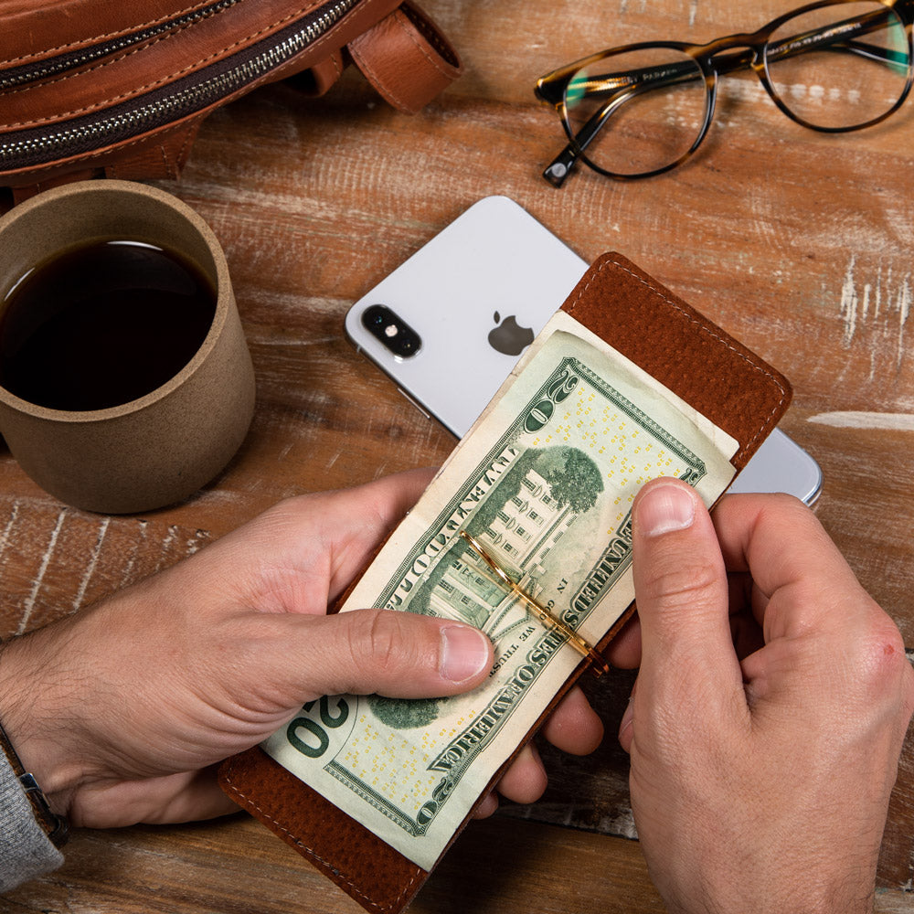 Money Clip Wallet - Chocolate