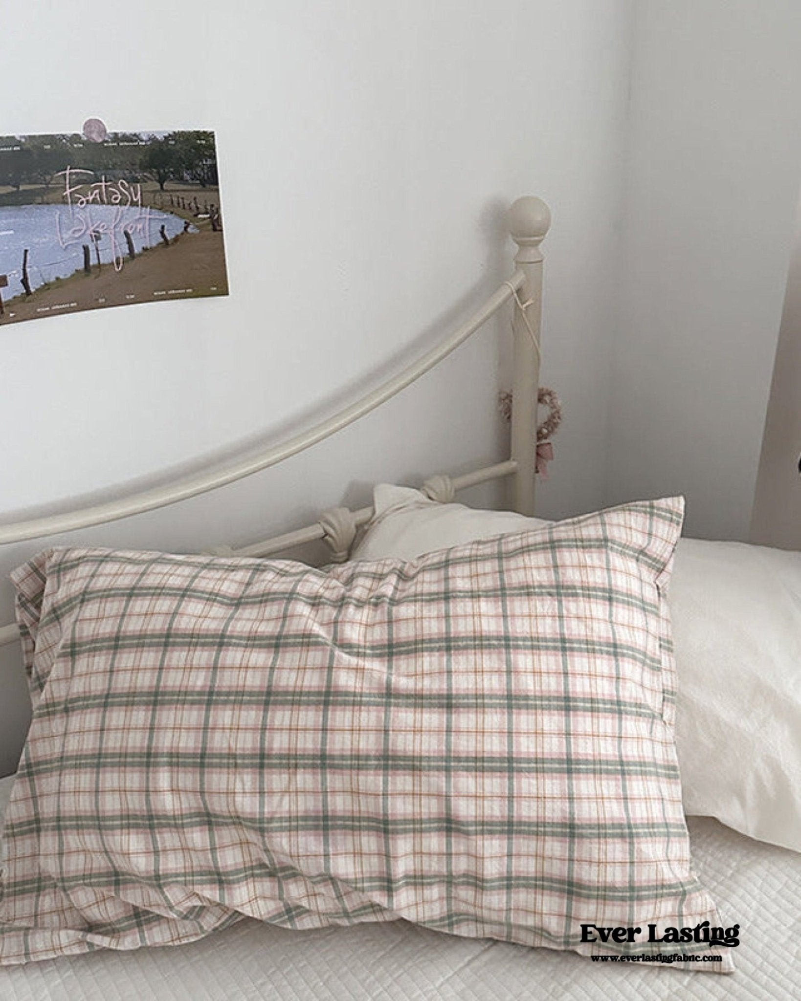 Muted Blush Cotton Pillowcase / Pink