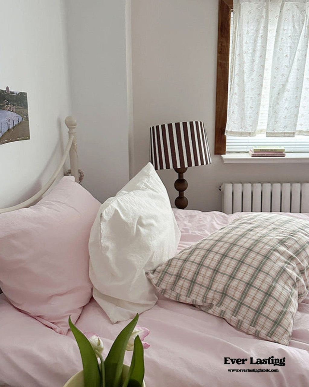 Muted Blush Cotton Pillowcase / Pink