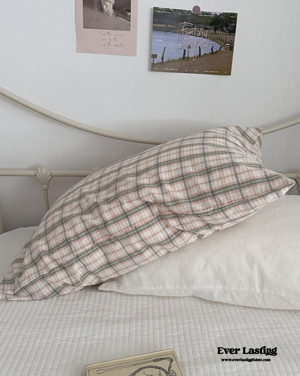 Muted Blush Cotton Pillowcase / Yellow