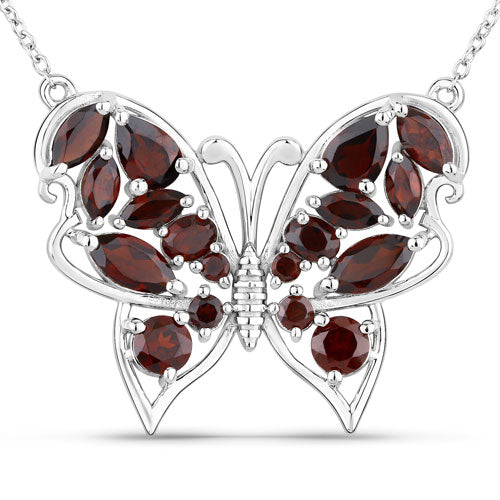 4.60 Carat Genuine Garnet .925 Sterling Silver Necklace