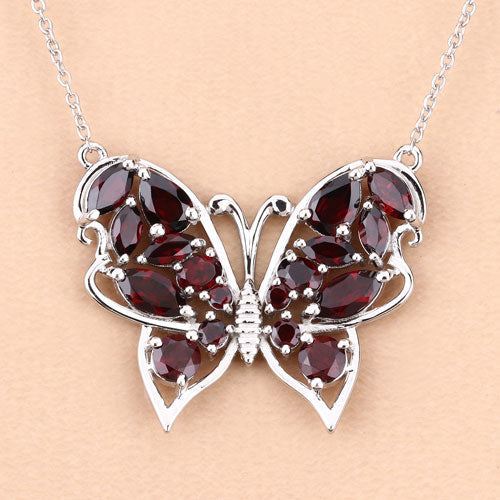 4.60 Carat Genuine Garnet .925 Sterling Silver Necklace