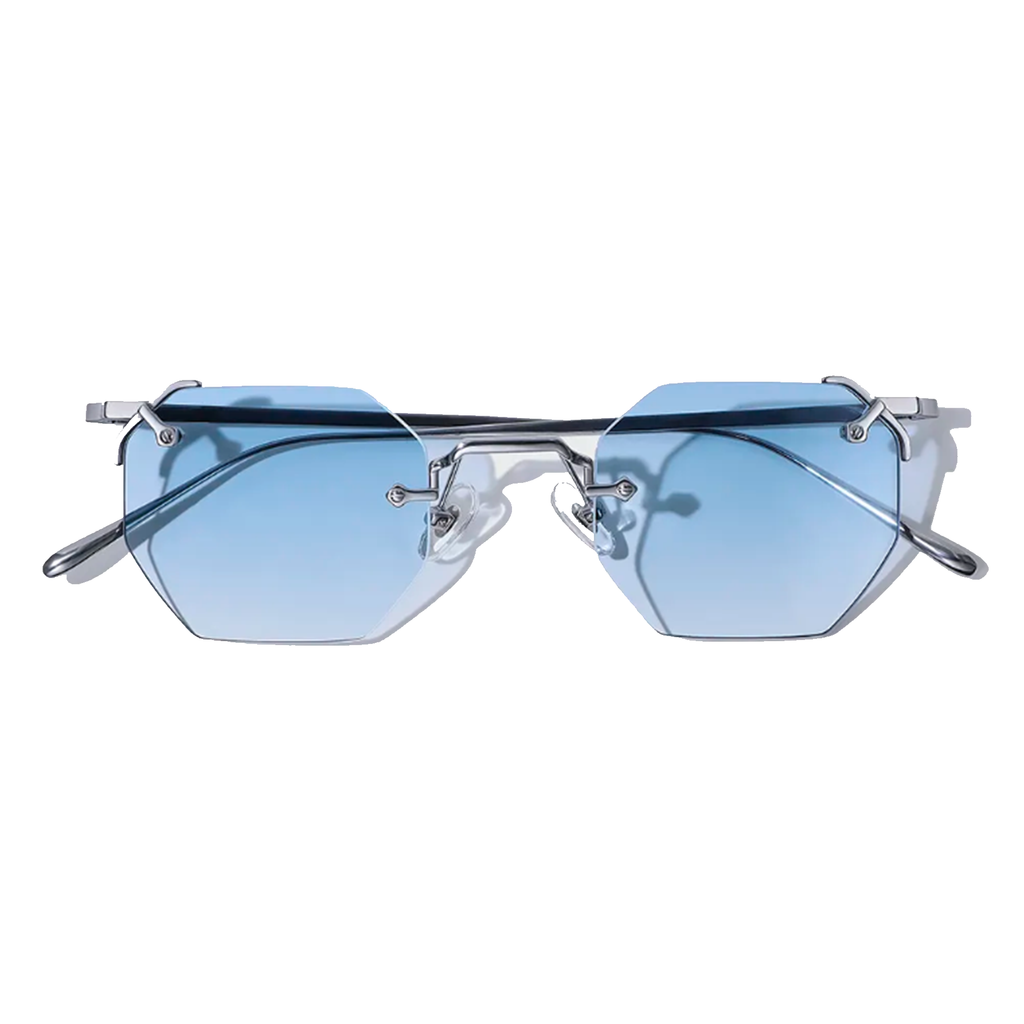 Nero 48mm Hexagon Sunglasses | Blue