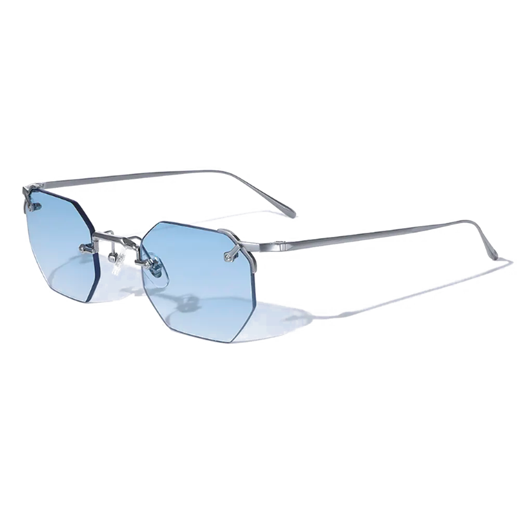 Nero 48mm Hexagon Sunglasses | Blue