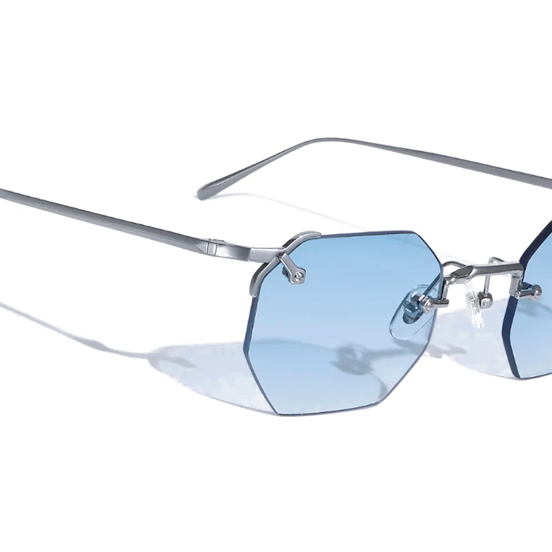 Nero 48mm Hexagon Sunglasses | Blue