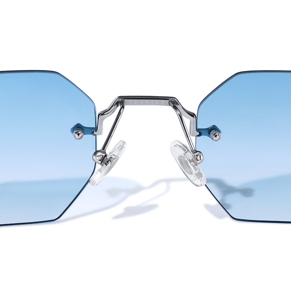 Nero 48mm Hexagon Sunglasses | Blue