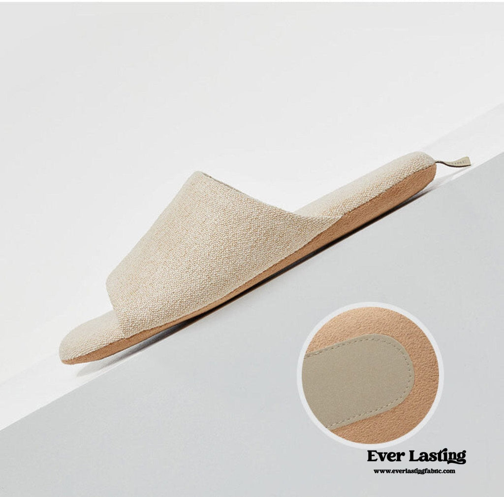 Open Toe Cotton House Slipper / Dark Gray