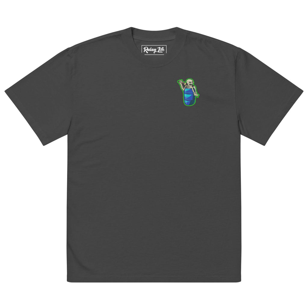 Dominican Blue Drum Skull — Oversized faded t-shirt