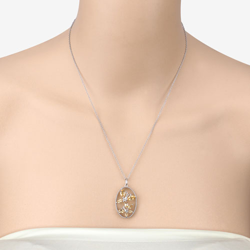 2.30 Carat Genuine Citrine .925 Sterling Silver Pendant
