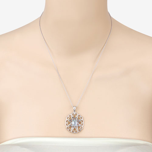 2.10 Carat Genuine Green Amethyst .925 Sterling Silver Pendant