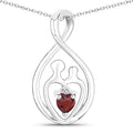 0.14 Carat Genuine Garnet .925 Sterling Silver Pendant