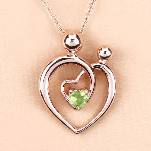0.25 Carat Genuine Peridot .925 Sterling Silver Pendant
