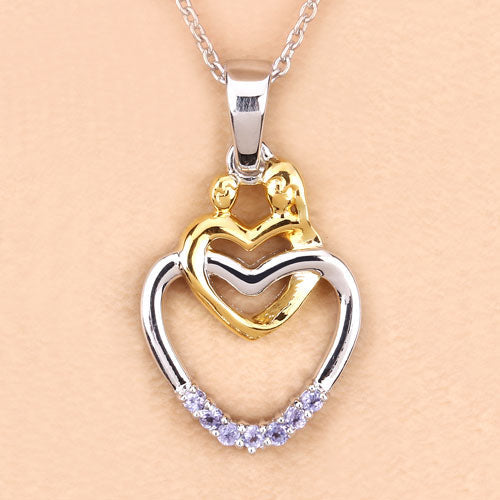 0.14 Carat Genuine Tanzanite .925 Sterling Silver Pendant