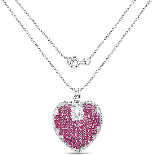 8.03 Carat Genuine Ruby .925 Sterling Silver Pendant