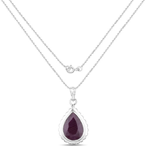 14.10 Carat Genuine Ruby .925 Sterling Silver Pendant