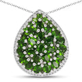4.65 Carat Genuine Chrome Diopside .925 Sterling Silver Pendant