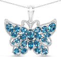 4.81 Carat Genuine London Blue Topaz .925 Sterling Silver Pendant