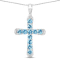 3.85 Carat Genuine Blue Topaz .925 Sterling Silver Pendant