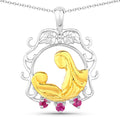 0.14 Carat Genuine Ruby .925 Sterling Silver Pendant