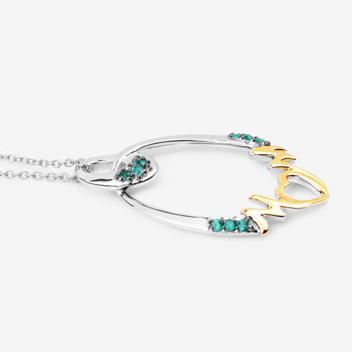 0.15 Carat Genuine Emerald .925 Sterling Silver Pendant