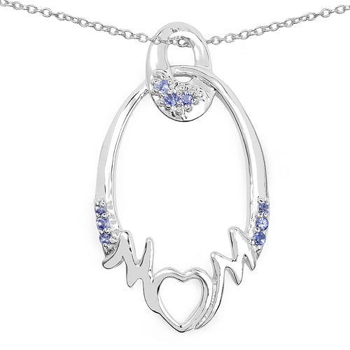 0.18 Carat Genuine Tanzanite .925 Sterling Silver Pendant