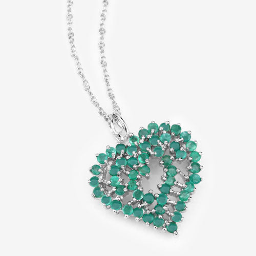 1.53 Carat Genuine Emerald .925 Sterling Silver Pendant