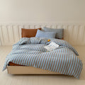 Parker Minimalist Striped Bedding Set / Blue & Brown