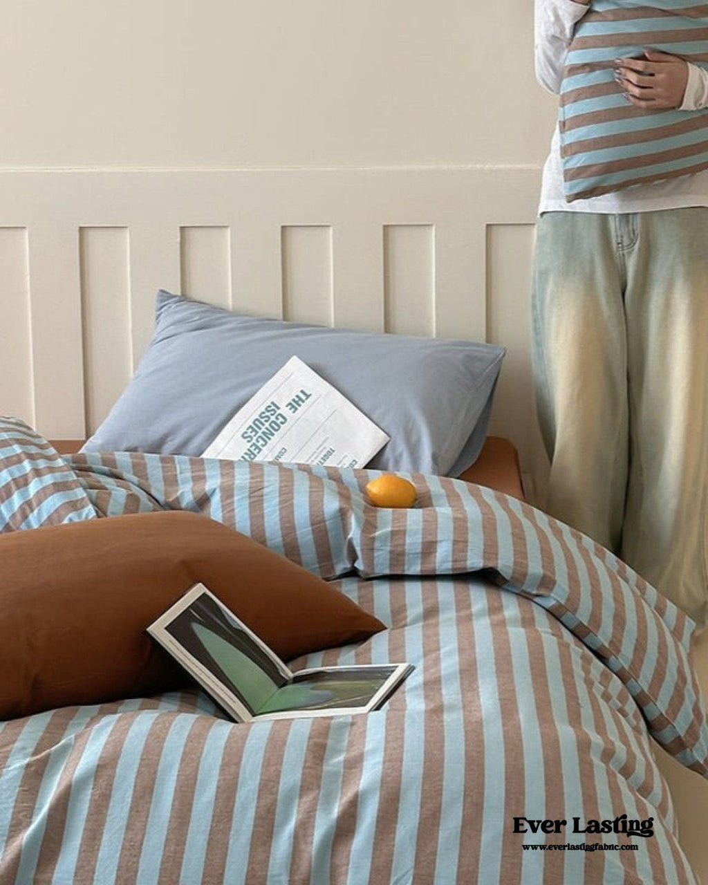 Parker Minimalist Striped Bedding Set / Pink