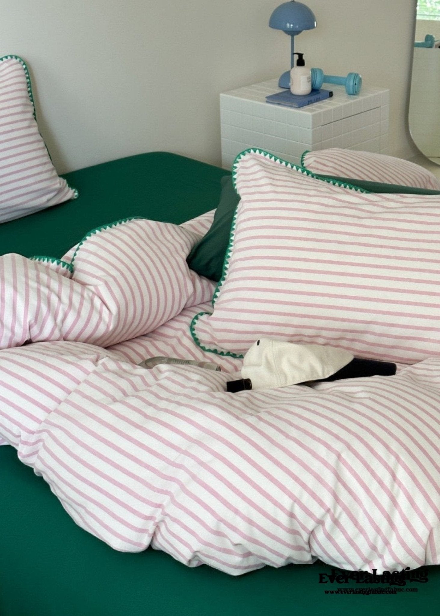 Pepper Candy Stripe Bedding Set / Blue + Yellow