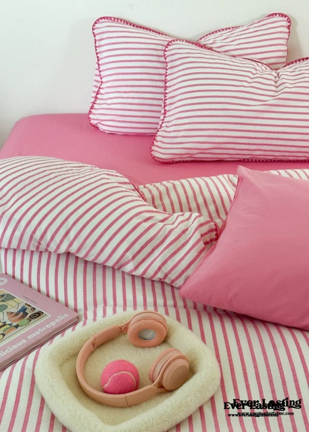 Pepper Candy Stripe Bedding Set / Blue + Yellow