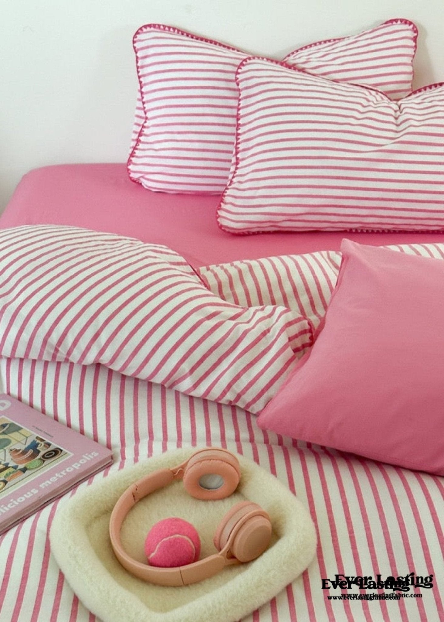 Pepper Candy Stripe Bedding Set / Blue + Yellow