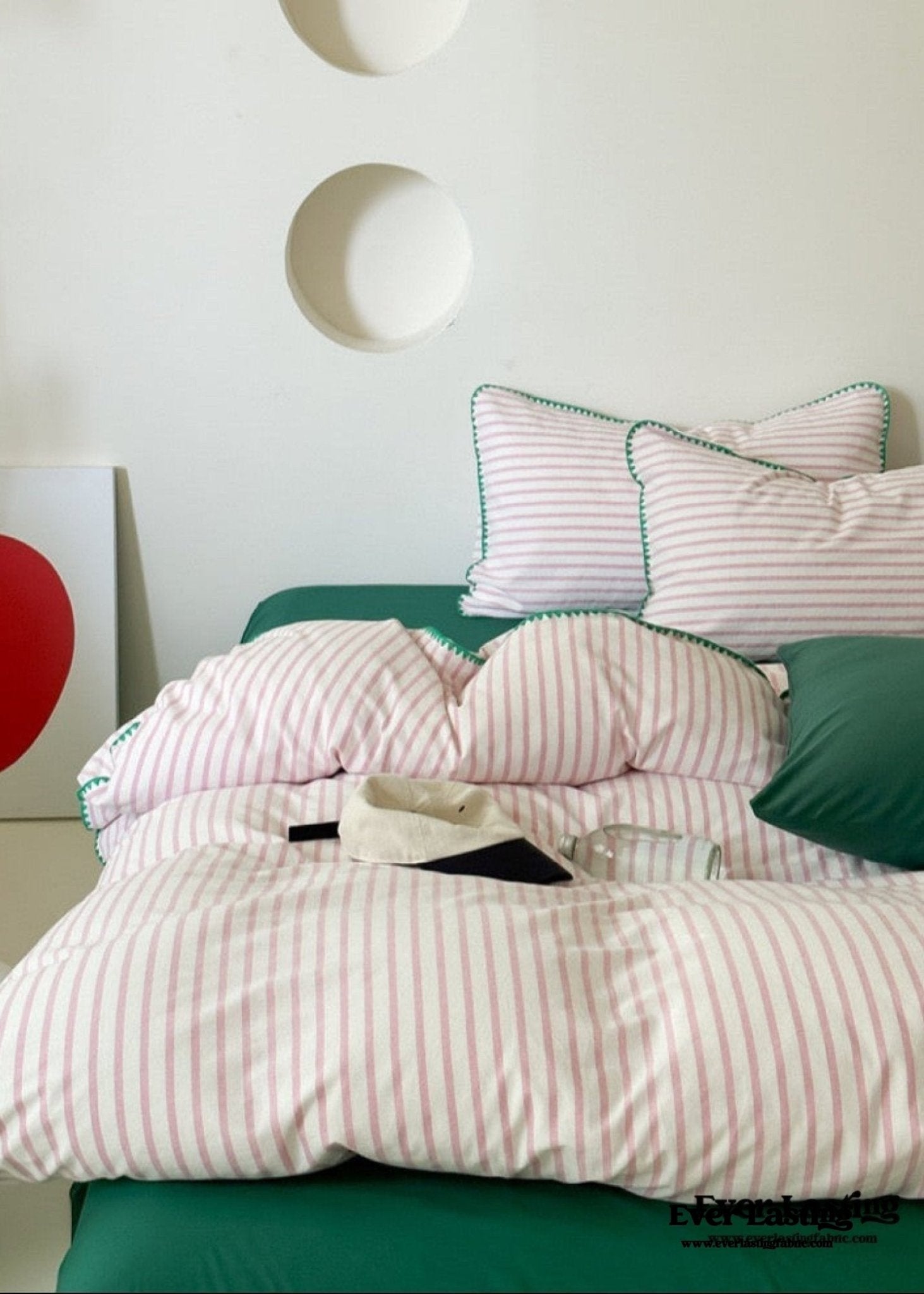Pepper Candy Stripe Bedding Set / Blue + Yellow