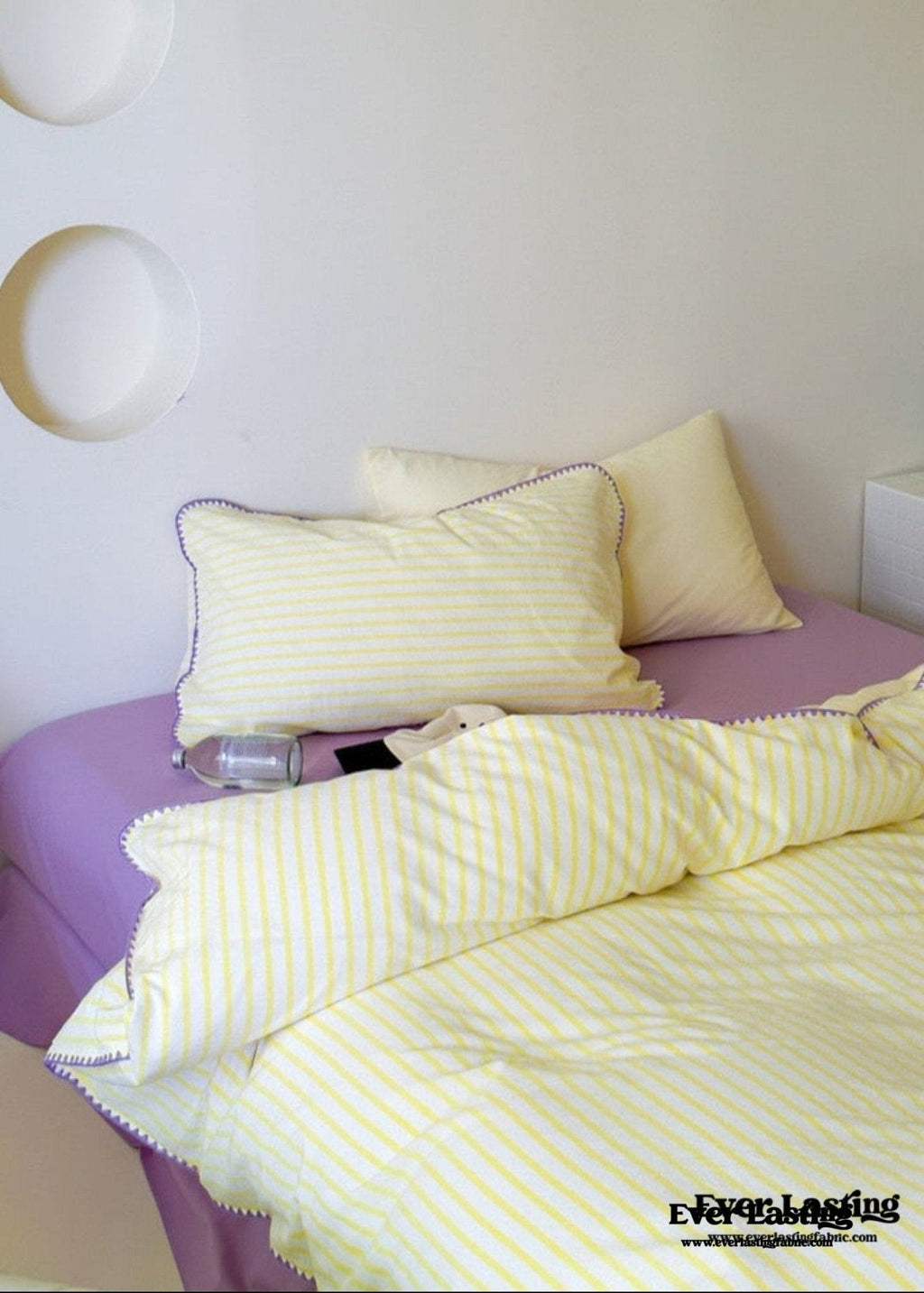 Pepper Candy Stripe Bedding Set / Blue + Yellow