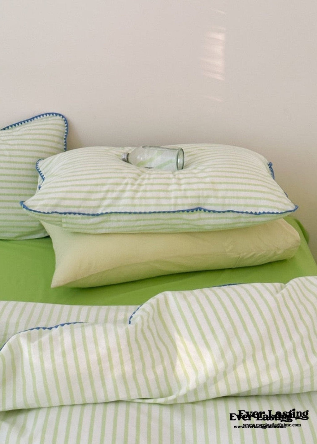 Pepper Candy Stripe Bedding Set / Blue + Yellow