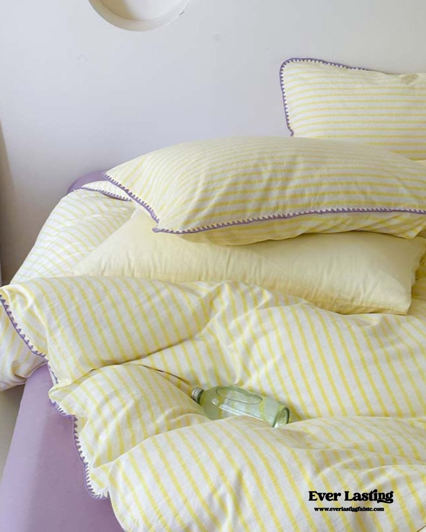 Pepper Candy Stripe Bedding Set / Blue + Yellow