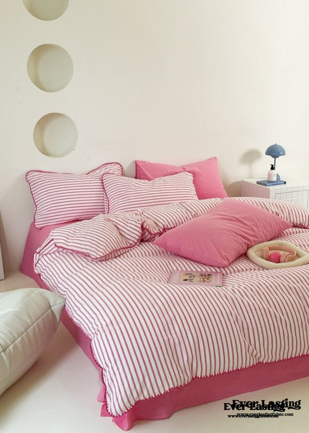 Pepper Candy Stripe Bedding Set / Blue + Yellow