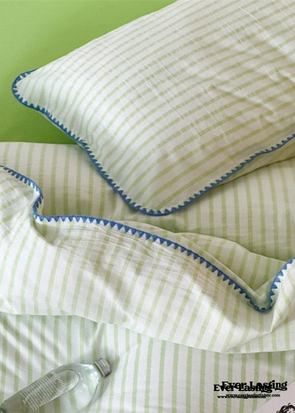 Pepper Candy Stripe Bedding Set / Blue + Yellow
