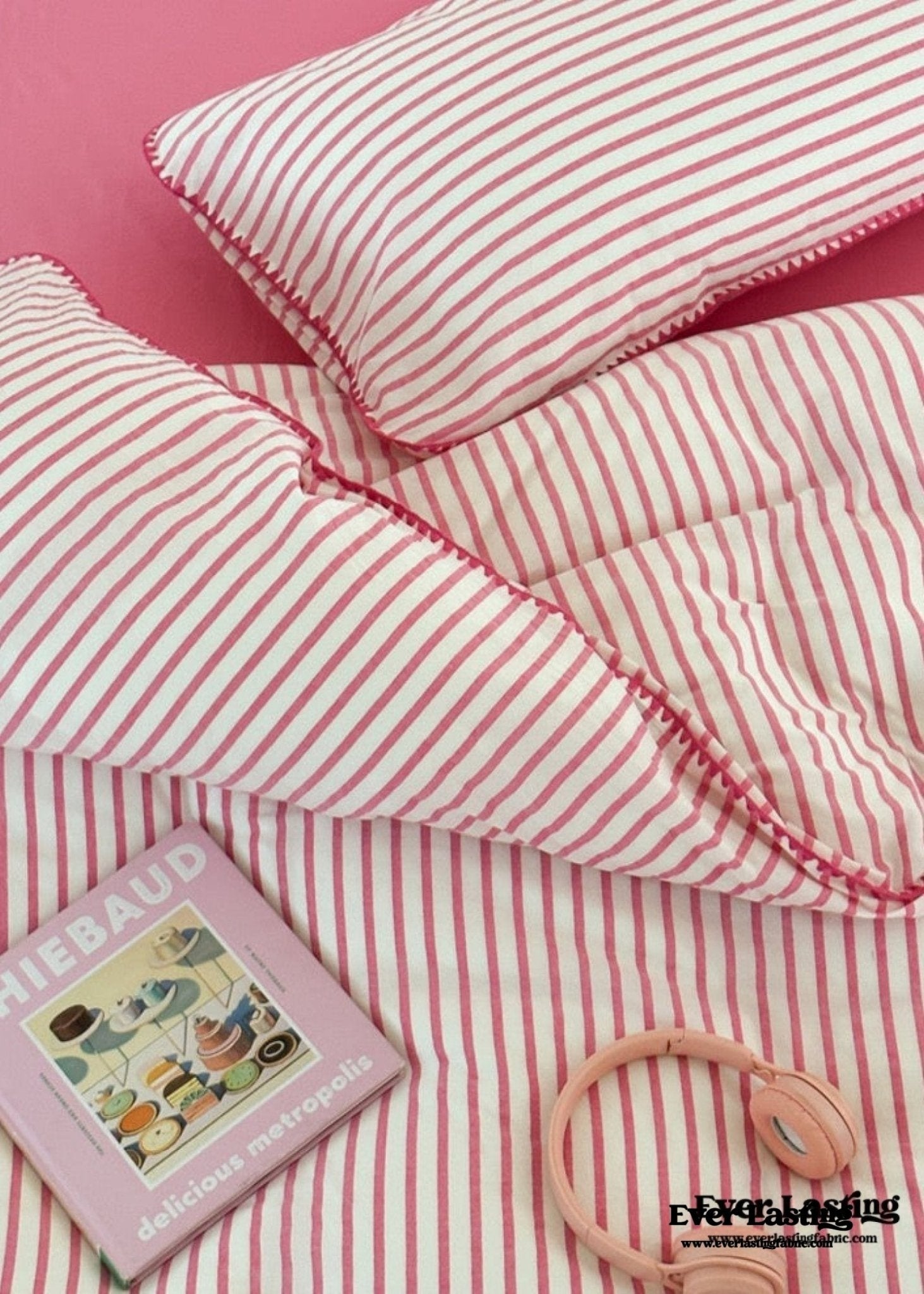 Pepper Candy Stripe Bedding Set / Light Green